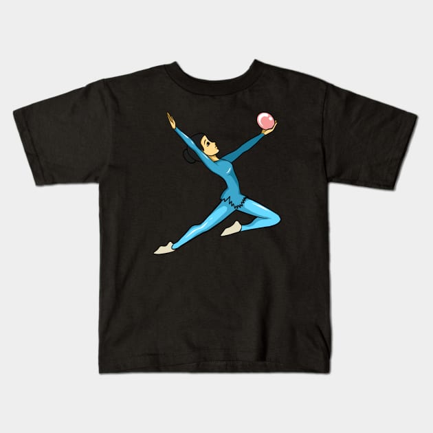 Gymnastics Kids T-Shirt by fromherotozero